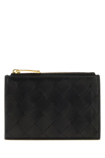 Bottega Veneta Portacarte Intrecciato In Nappa Nera  Donna In Multi