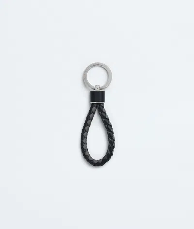 Bottega Veneta Intreccio Key Ring In Black