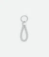 Bottega Veneta Intreccio Key Ring In Metallic