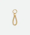 Bottega Veneta Intreccio Key Ring In Gold