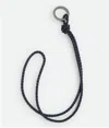 Bottega Veneta Intreccio Long Key Ring In Blue