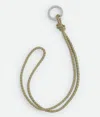 Bottega Veneta Intreccio Long Key Ring In Green