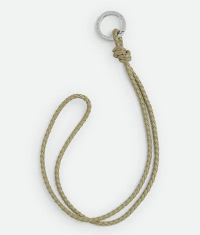 Bottega Veneta Intreccio Long Key Ring In Green