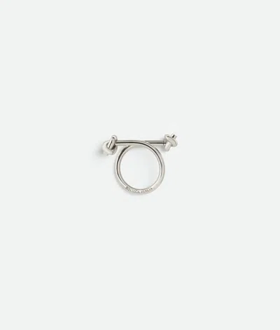 Bottega Veneta Metallic Key Ring In Grey