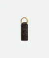 Bottega Veneta Woven Pattern Key Ring In Fondant