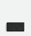Bottega Veneta Portafoglio Intrecciato Grande Con Patta In Black