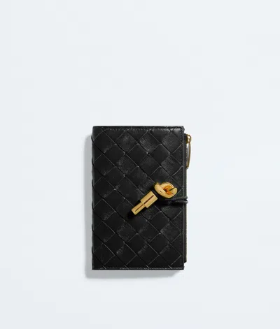 Bottega Veneta Bottega  Veneta Andiamo Medium Bi-fold Wallet In Black