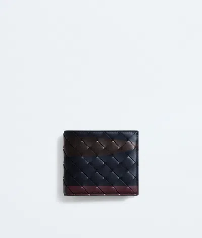 Bottega Veneta Intrecciato Bi-fold Wallet With Coin Purse In Blue