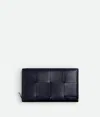 Bottega Veneta Intrecciato Zip Around Wallet In Black
