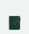 Bottega Veneta Small Cassette Bi-fold Zip Wallet In Emerald Green