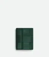 Bottega Veneta Cassette Tri-fold Portemonnaie Mit Abnehmbarem Kartenetui In Emerald Green