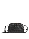 Bottega Veneta Mini Leather Zip Bag With Adjustable Strap In Black