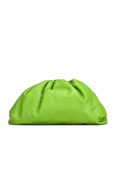 Bottega Veneta Pouch Clutch In Acid Green & Silver