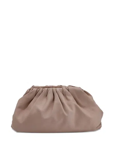 Pre-owned Bottega Veneta Pouch Crinkled Clutch Bag In Neutral