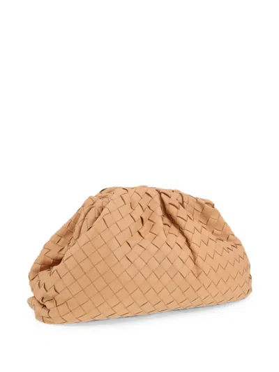 Pre-owned Bottega Veneta Pouch Intrecciato Clutch Bag In Neutrals