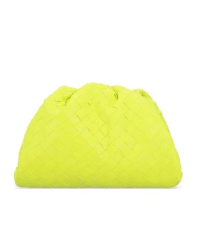 Bottega Veneta Pouch Intrecciato Clutch In Yellow