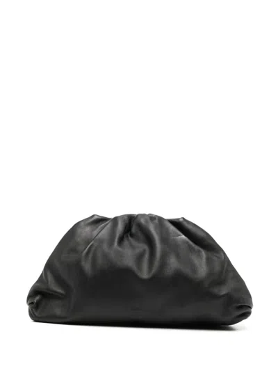 Pre-owned Bottega Veneta Pouch Leather Clutch In Black
