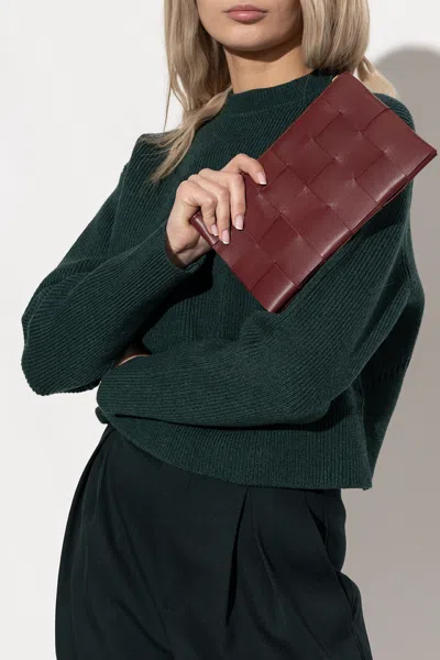 Bottega Veneta ‘pouch Small' Clutch In Burgundy