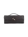 Bottega Veneta Pouch With "andiamo Clutch" Handle In Brown
