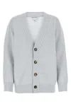 Bottega Veneta Powder Blue Stretch Cashmere Blend Cardigan In Gray
