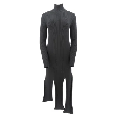 Pre-owned Bottega Veneta Pre-fall 2021 Black Ribbed Knit Turtleneck Maxi Dress