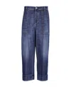Bottega Veneta Pressed-crease Cropped Jeans In Blue