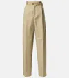 Bottega Veneta Prince Of Wales Checked Wool Trousers In Beige/yellow/blue