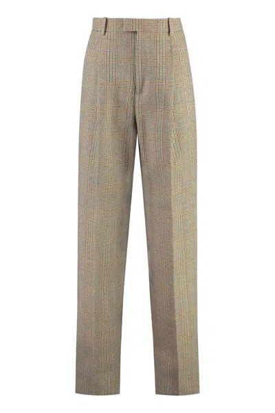 BOTTEGA VENETA BOTTEGA VENETA PRINCE OF WALES CHECKED WOOL TROUSERS