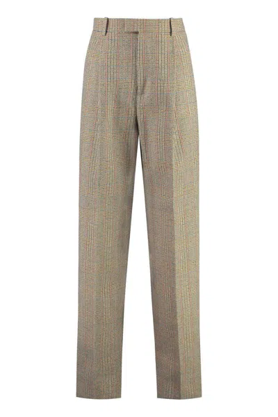 BOTTEGA VENETA BOTTEGA VENETA PRINCE OF WALES CHECKED WOOL TROUSERS