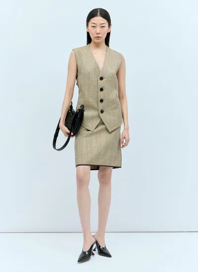 Bottega Veneta Prince Of Wales Waistcoat In Beige