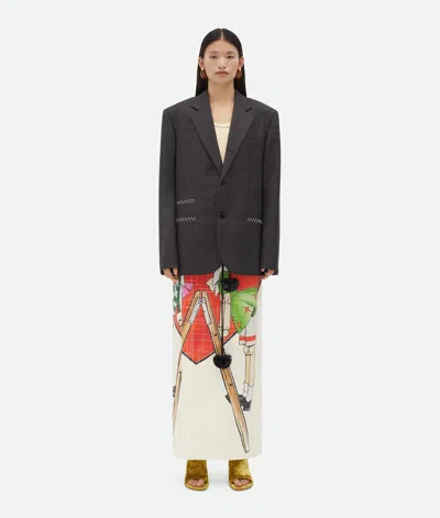 Bottega Veneta Prince Of Wales Wool Jacket In Grey