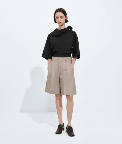 Bottega Veneta Bottega  Veneta Prince Of Wales Wool Shorts In Neutral