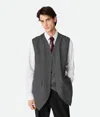 Bottega Veneta Prince Of Wales Wool Waistcoat In White