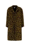 Bottega Veneta Animal Print Coat With Faux Fur Texture In Animal Print