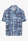 BOTTEGA VENETA PRINTED CHECK BOWLING SHIRT