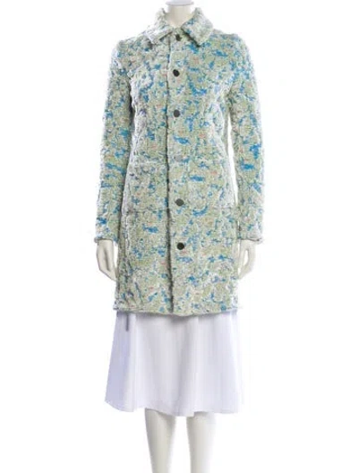 Pre-owned Bottega Veneta Printed Coat In Green