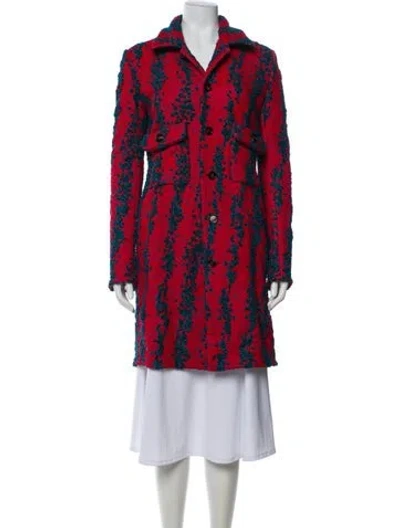 Pre-owned Bottega Veneta Printed Coat In Red
