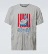 Bottega Veneta Graphic Rabbit-print Crushed Cotton Jersey T-shirt In Gray