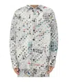 Bottega Veneta Printed Intreciato Leather Shirt In Gray