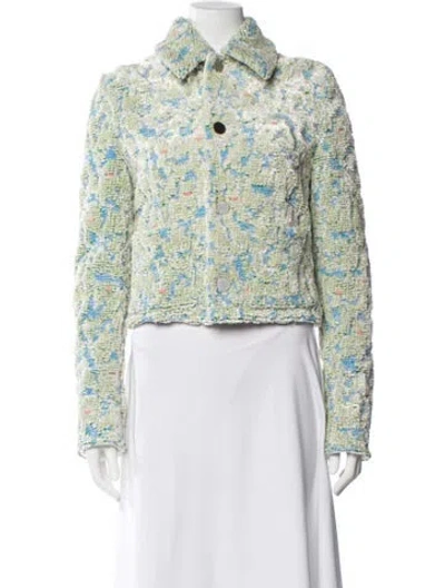 Pre-owned Bottega Veneta Printed Jacket In Green