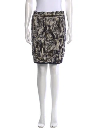 Pre-owned Bottega Veneta Printed Knee-length Skirt In Black
