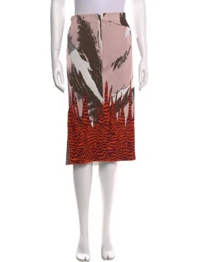 Pre-owned Bottega Veneta Printed Knee-length Skirt In Red