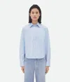 Bottega Veneta Printed Leather Check Shirt In Blue