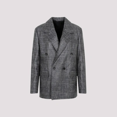 Bottega Veneta Printed Leather Jacket 38 In Grey