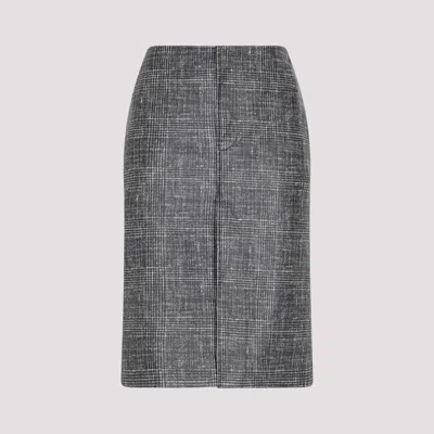 BOTTEGA VENETA PRINTED LEATHER MIDI SKIRT
