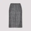 Bottega Veneta Stylish Black Printed Leather Midi Skirt For Women From Ss23 Collection In Black White