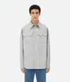 Bottega Veneta Printed Leather Shirt In Grey