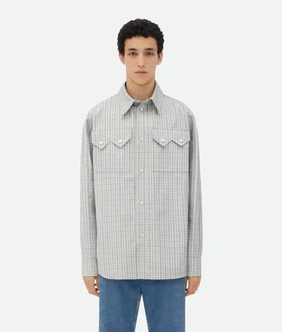 Bottega Veneta Printed Leather Shirt In Grey