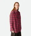 Bottega Veneta Printed Leather Shirt In Red/black
