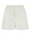 Bottega Veneta Pinstripe Poplin Shorts In White